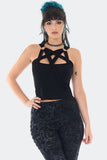 Jawbreaker Gothic Pentagram Strap Crop Top