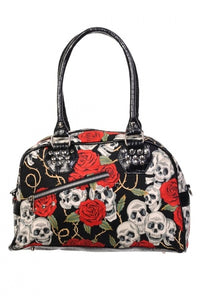 Banned Apparel Skull And Roses Handbag