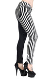 Banned Apparel Split Leg Black/White Stripe Trousers