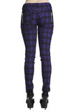 Banned Apparel Check Skinny Jeans Purple
