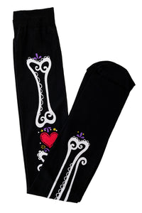 Banned Apparel Hearts And Bones Stockings