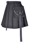 Dark in love Black mini skirt with side bag KW152