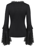 Dark In Love Gothic Lacy Knitted Top With tassled Sleeves TW181