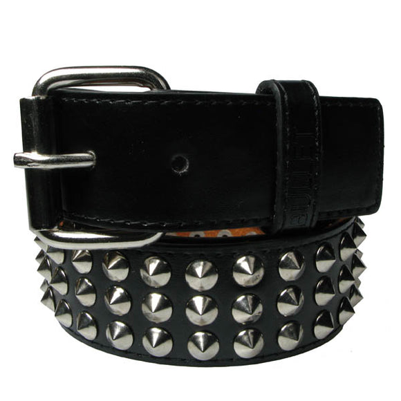 Bullet 69 3 Row Conical 38mm Stud Belt- Faux Leather