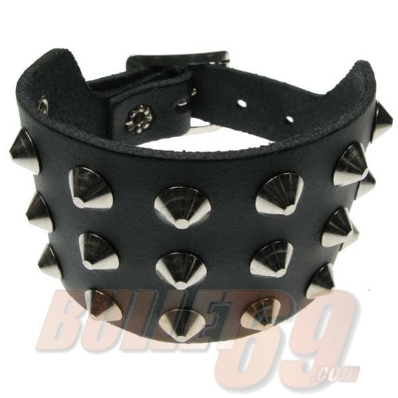 Bullet 69 3 Row Conical Stud Wristband