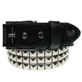 Bullet 69 3 Row Silver 38mm Pyramid Stud Belt