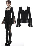 Dark In Love Gothic Lacy Knitted Top With tassled Sleeves TW181