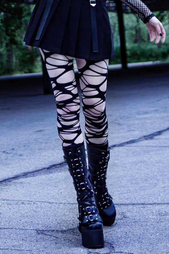 Killstar Carved Up Slashed Tights