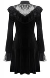 Dark In Love Gothic Lolita Lace V Neck Velvet Dress DW276