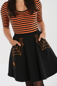 Hellbunny Miss Muffet Mini Skirt  [Black/Orange]